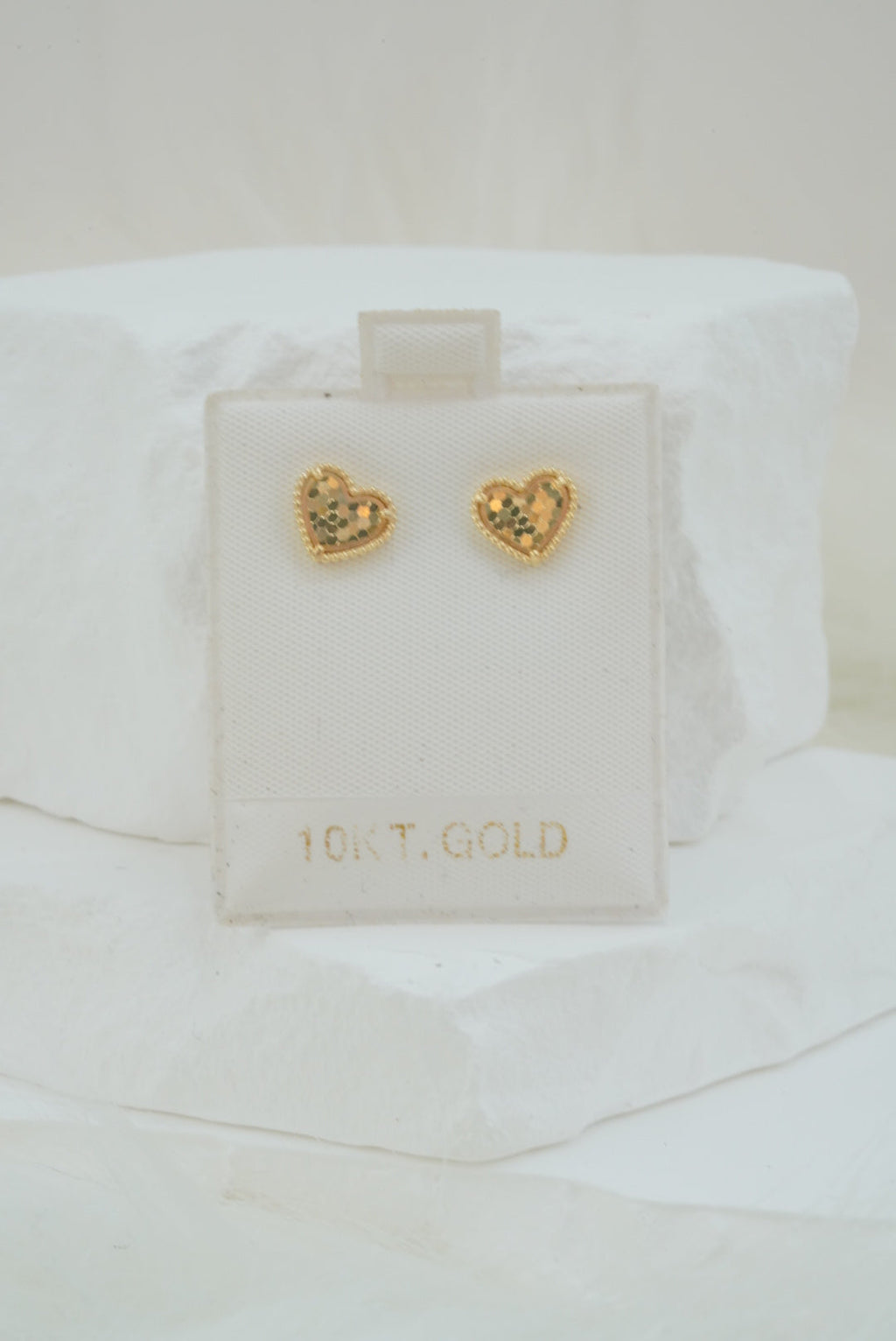 10k Earrings - Shiny Hearts