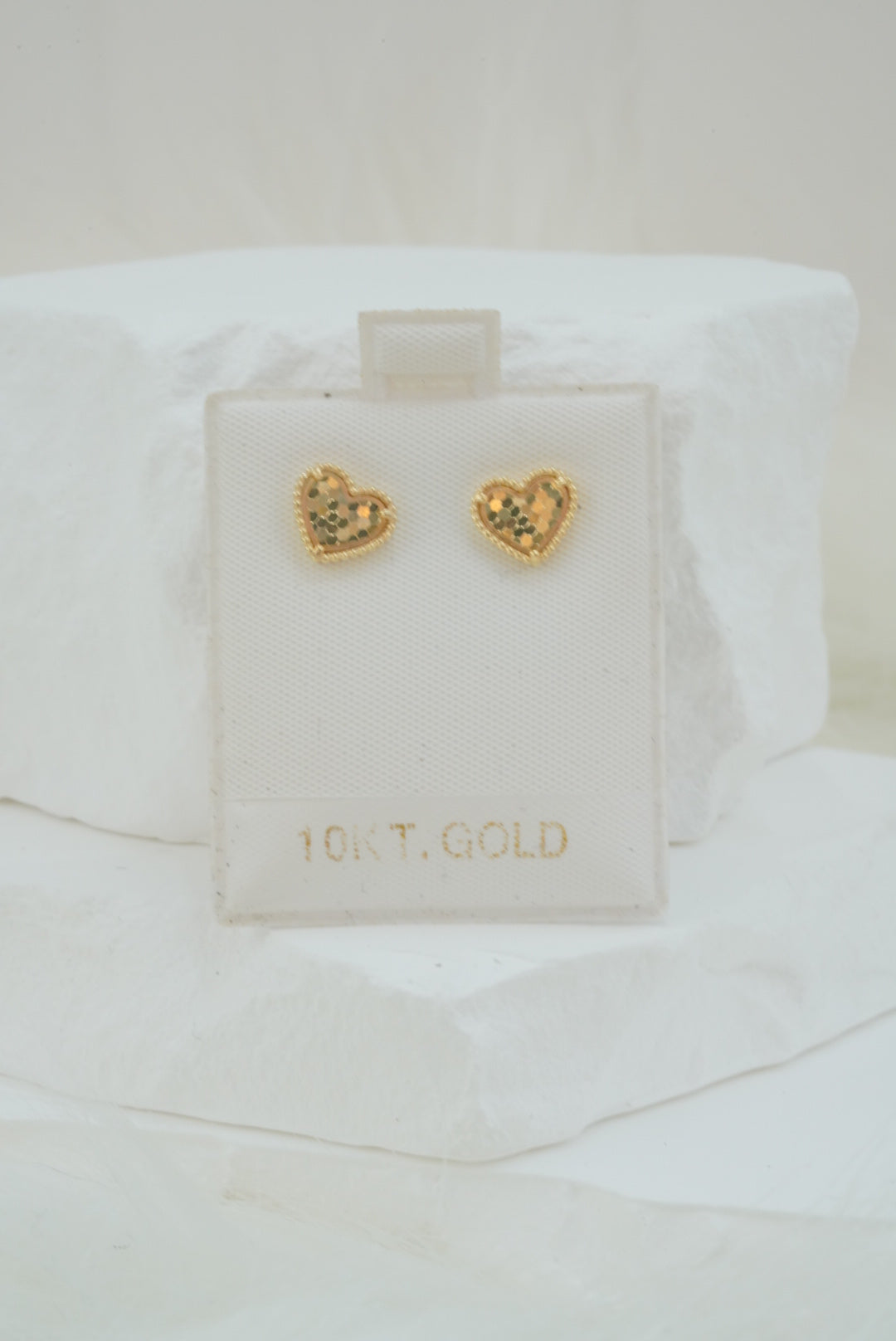 10k Earrings - Shiny Hearts