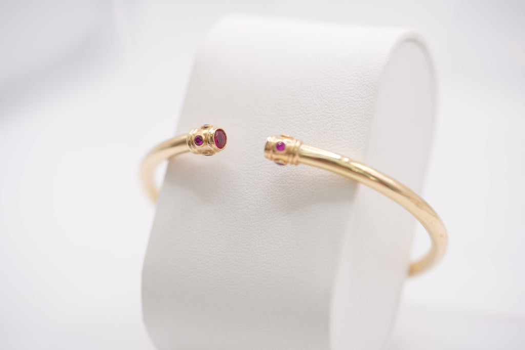 14k Women’s Bracelet - Red Stones