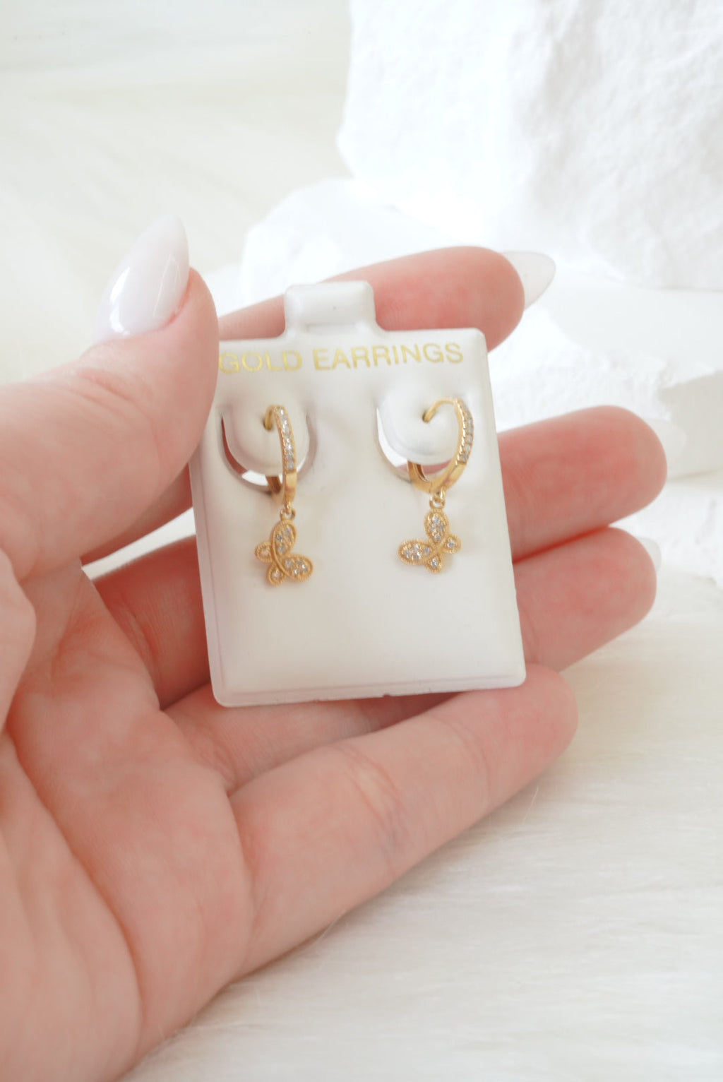 14k Baby Hoops - Butterflies
