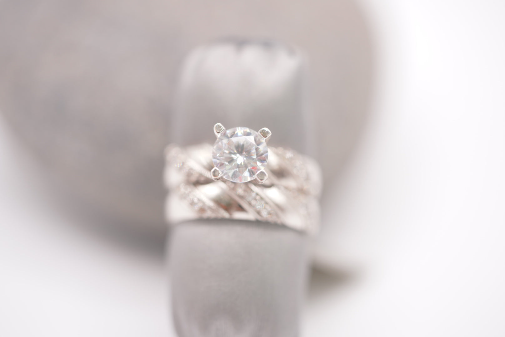 14k Engagement Rings - Duo White