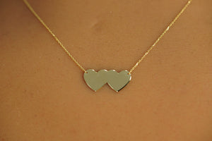 14k Two Hearts Necklace