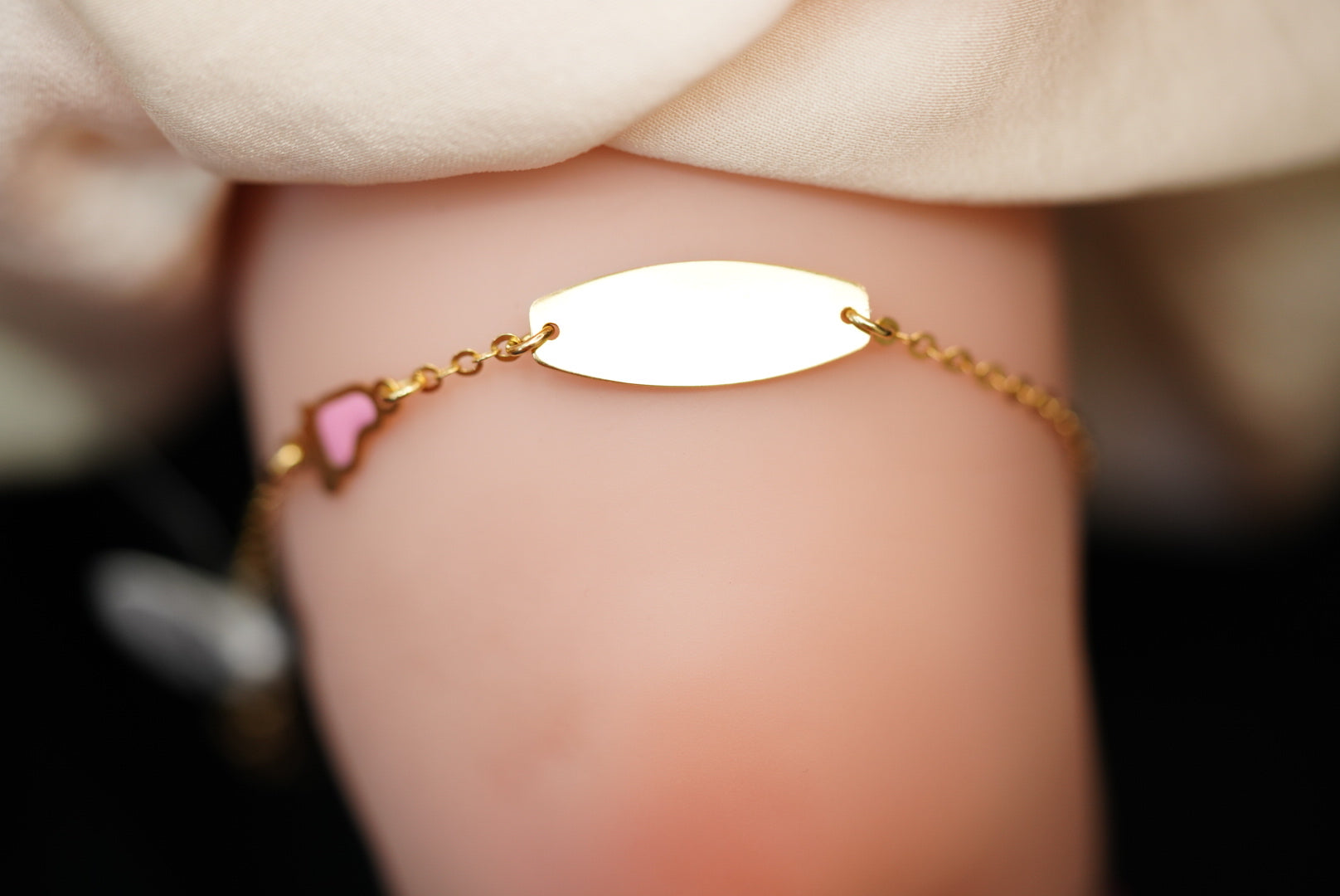 18k ID Bracelet Little Pink Feet