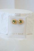 10k Earrings - Green Swirl