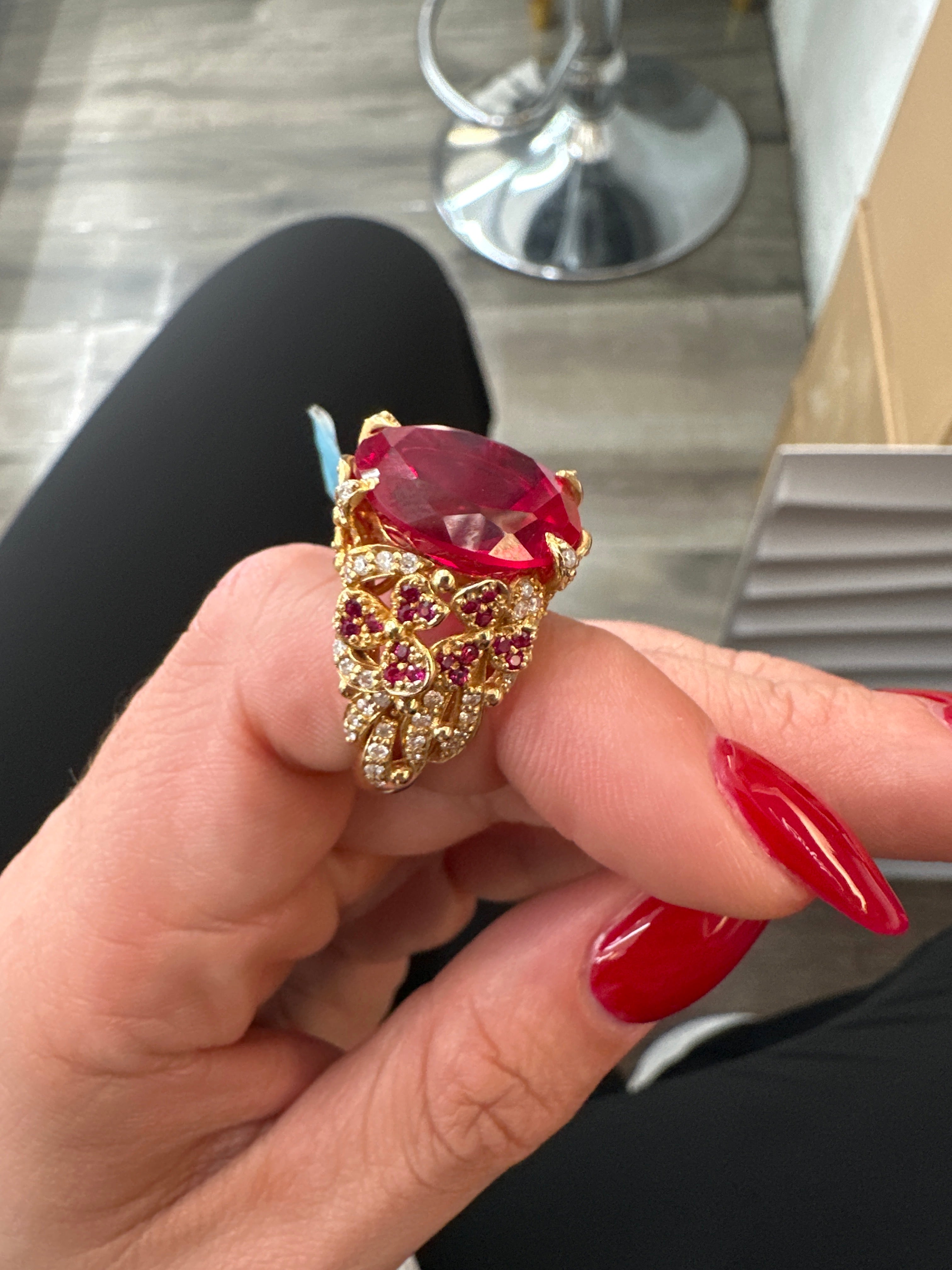 Anillo 14k diamantes