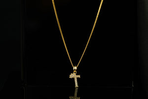 14k Initial Crystal Crown Pendant