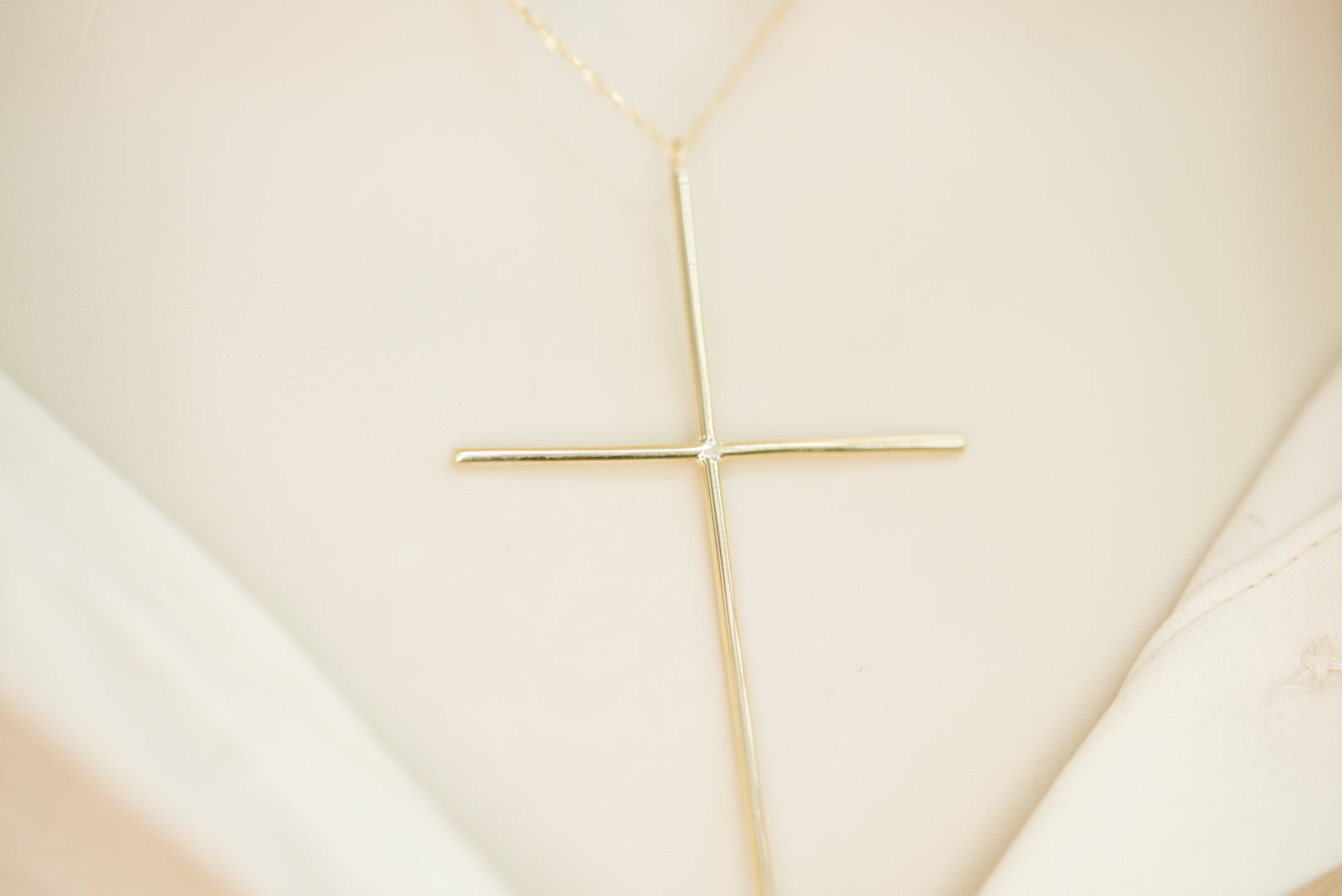 14k Set Chain and Cross Pendant