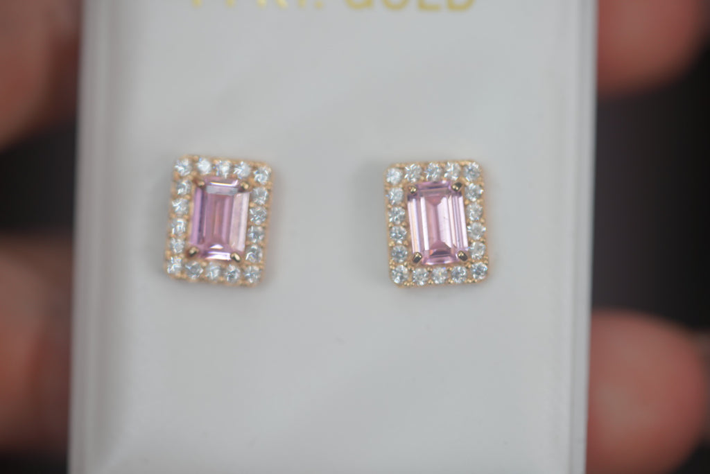 14k Women’s Earrings - Pink Elegance
