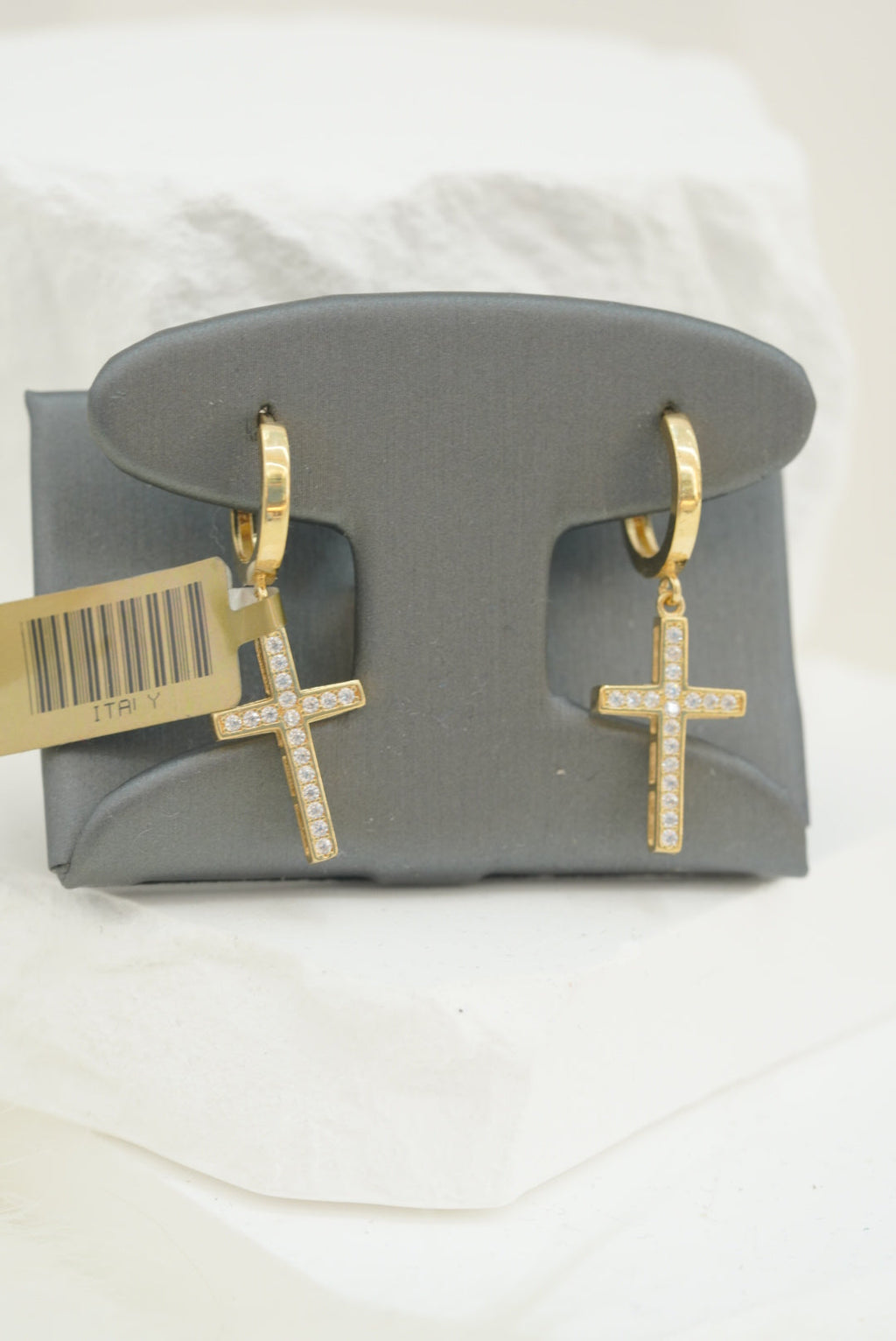 14k Hoops - Shining Crosses