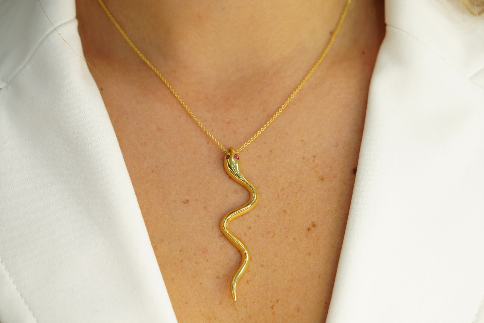 14k Snake Necklace and FREE Earring