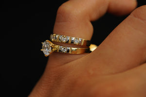 14k Two Gold Matrimony Trio Set