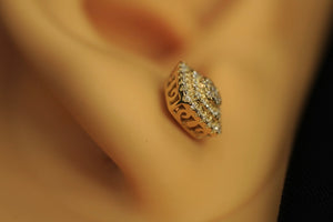 10k Moisanite Square Layers Earring