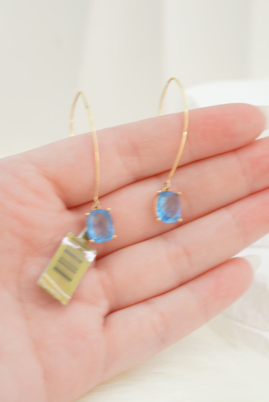 14k Earrings - Blue Crystals