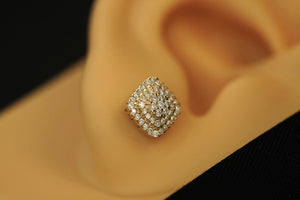 10k Moisanite Square Layers Earring