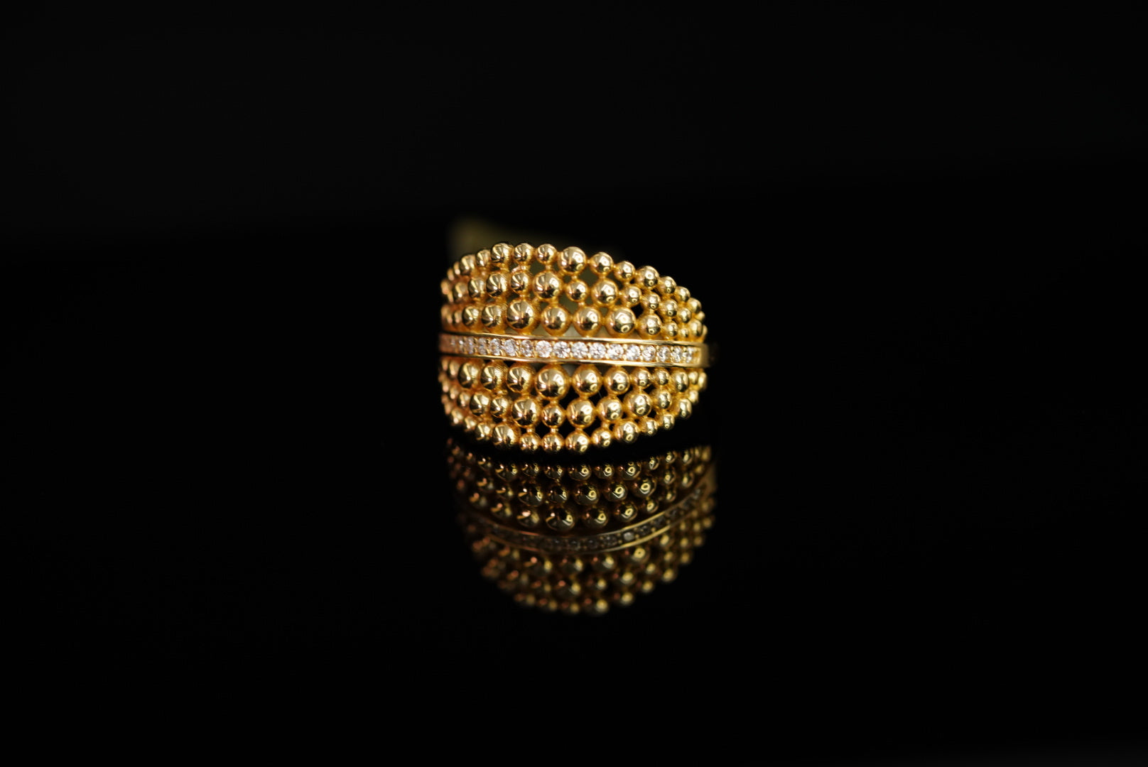 14k Balls Crystal Ring