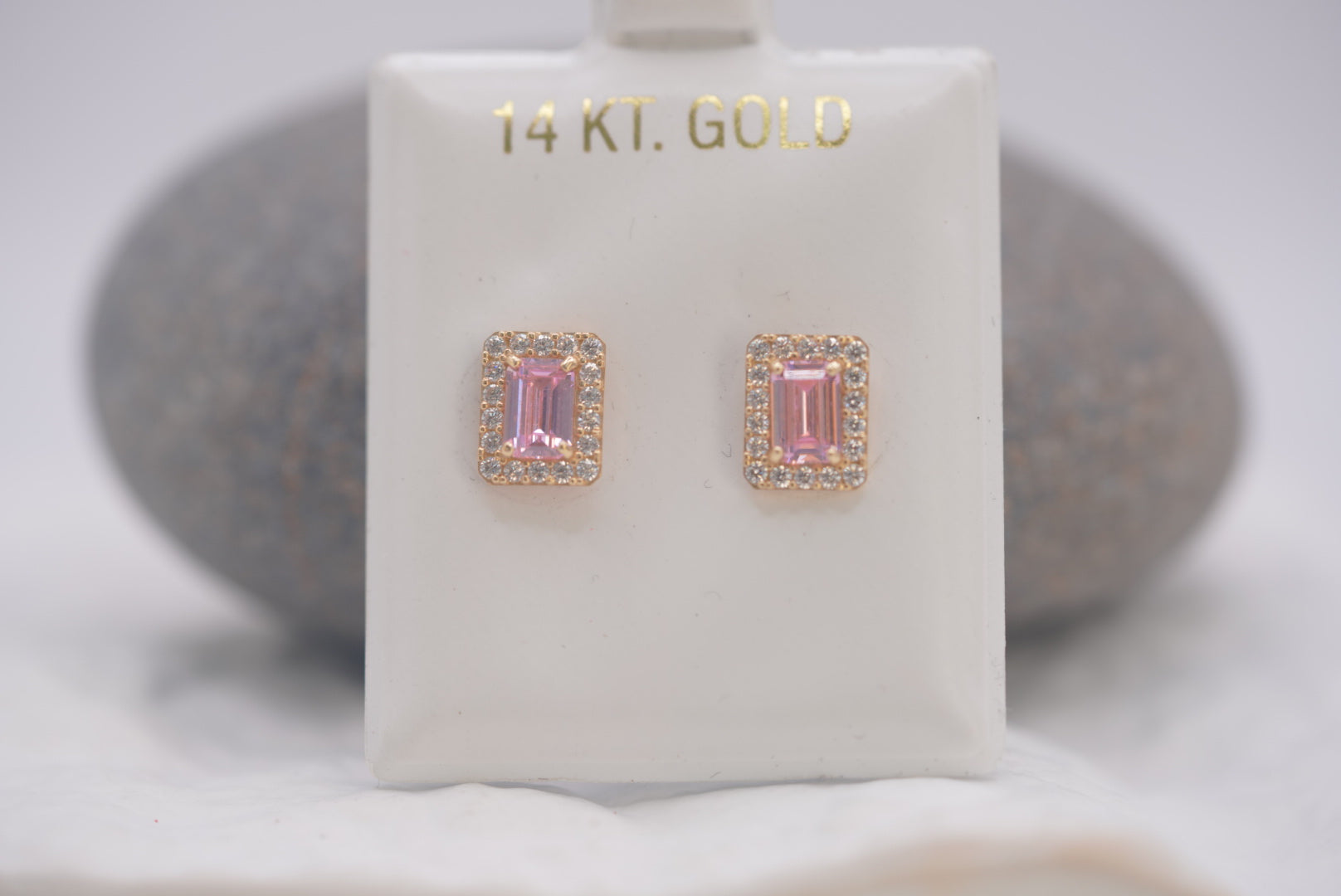 14k Women’s Earrings - Pink Elegance