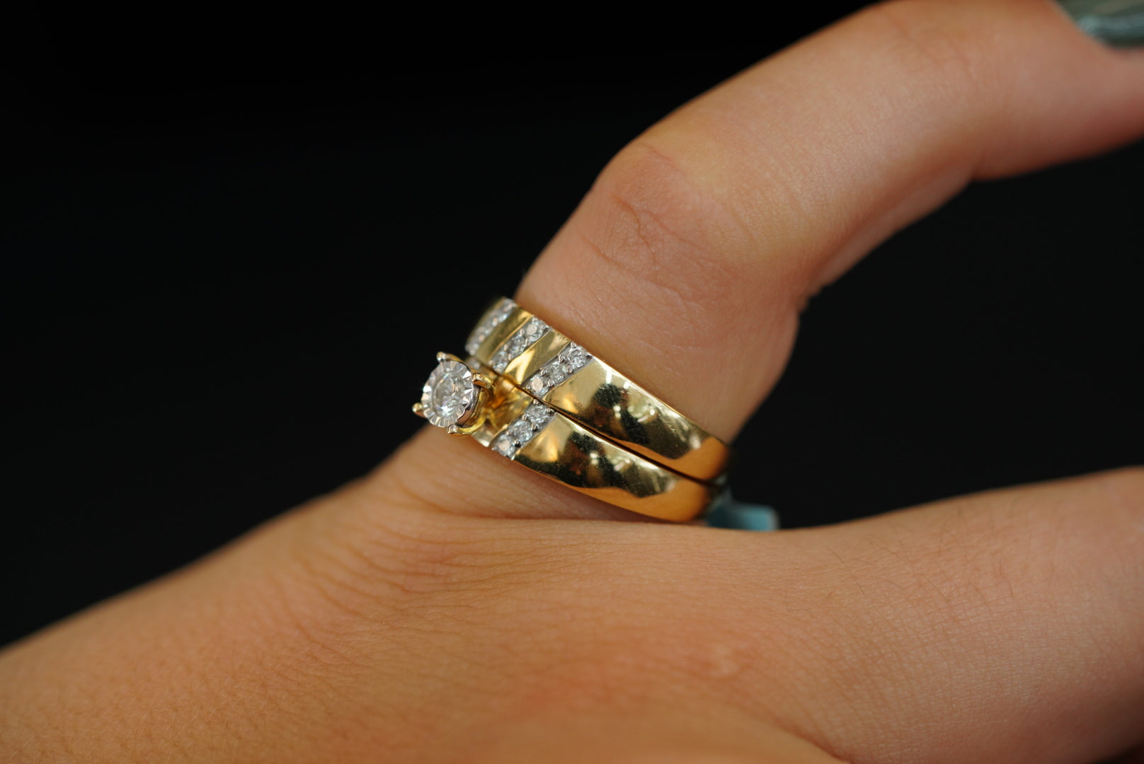 14k Diamond Matrimony Ring Set