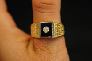 14k Black Abstract Teo Gold Ring