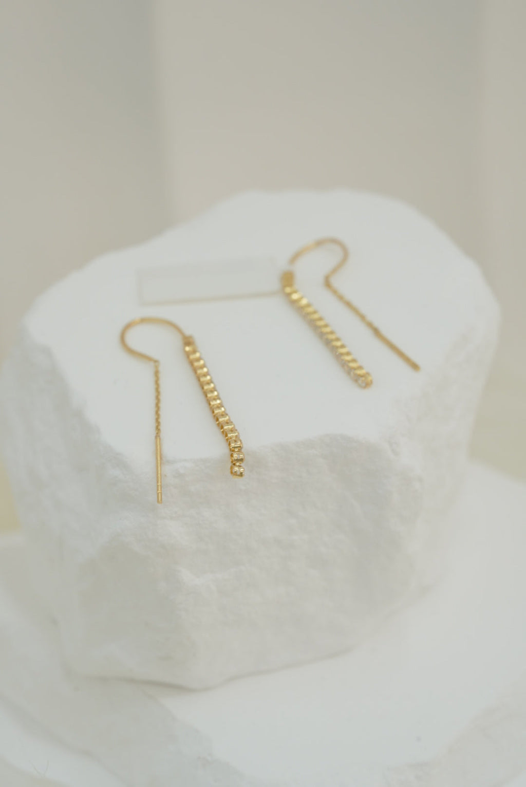 10k Earrings - Crystal Lines