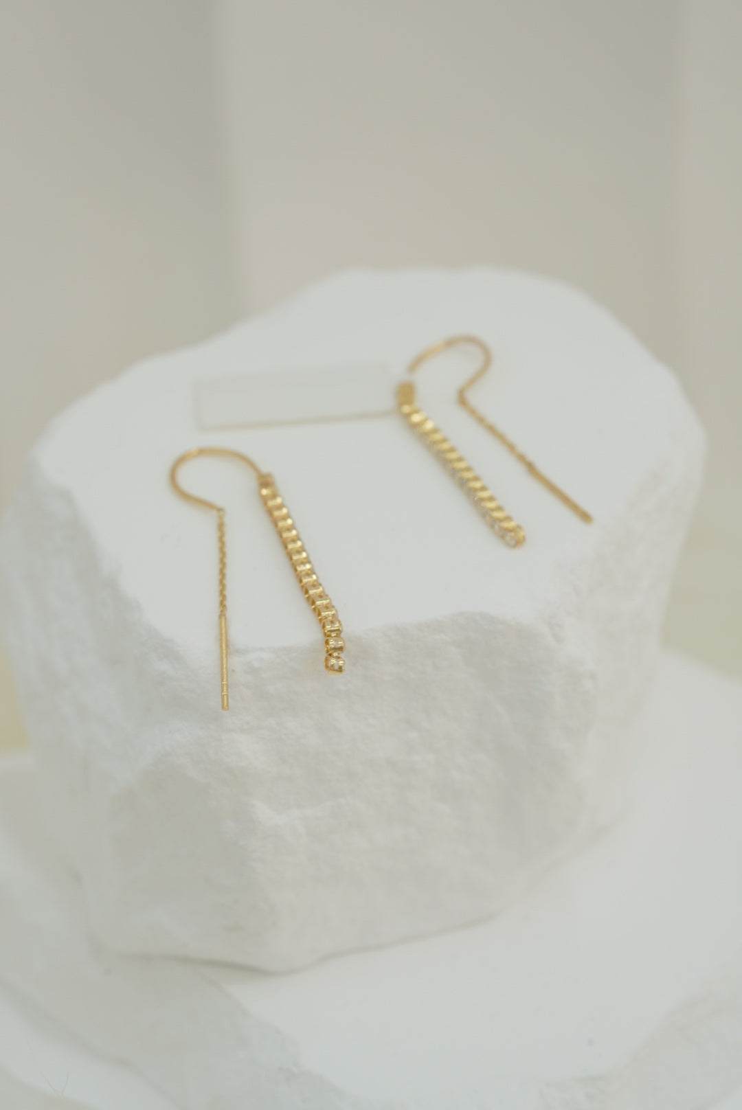 10k Earrings - Crystal Lines