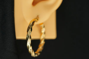 14k Abstract Design Curved Hoops