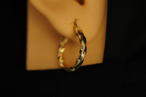 14k Small Abstract Design Hoops