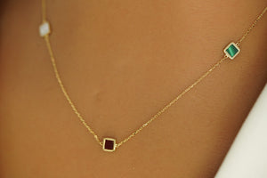 14k Color Squares Necklace