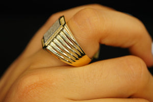 14k Crystal Rectangle Ring