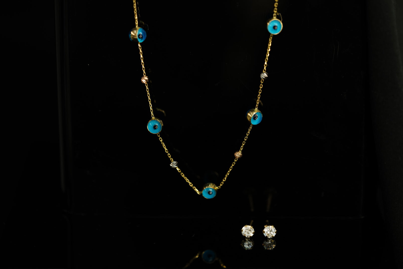 14k 2pcs Necklace  & Earrings