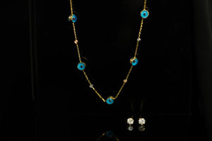 14k 2pcs Necklace  & Earrings