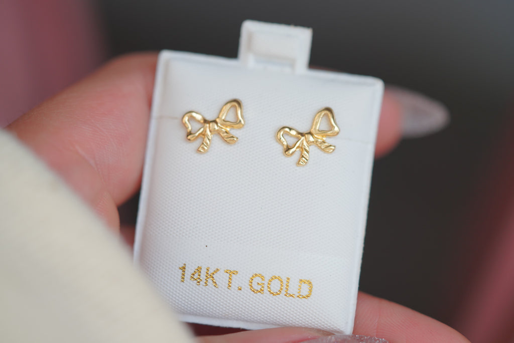 14k Earrings - Tiny Bows