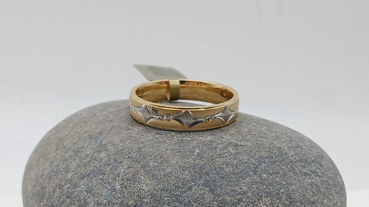 14k Alliance Ring - White & Yellow
