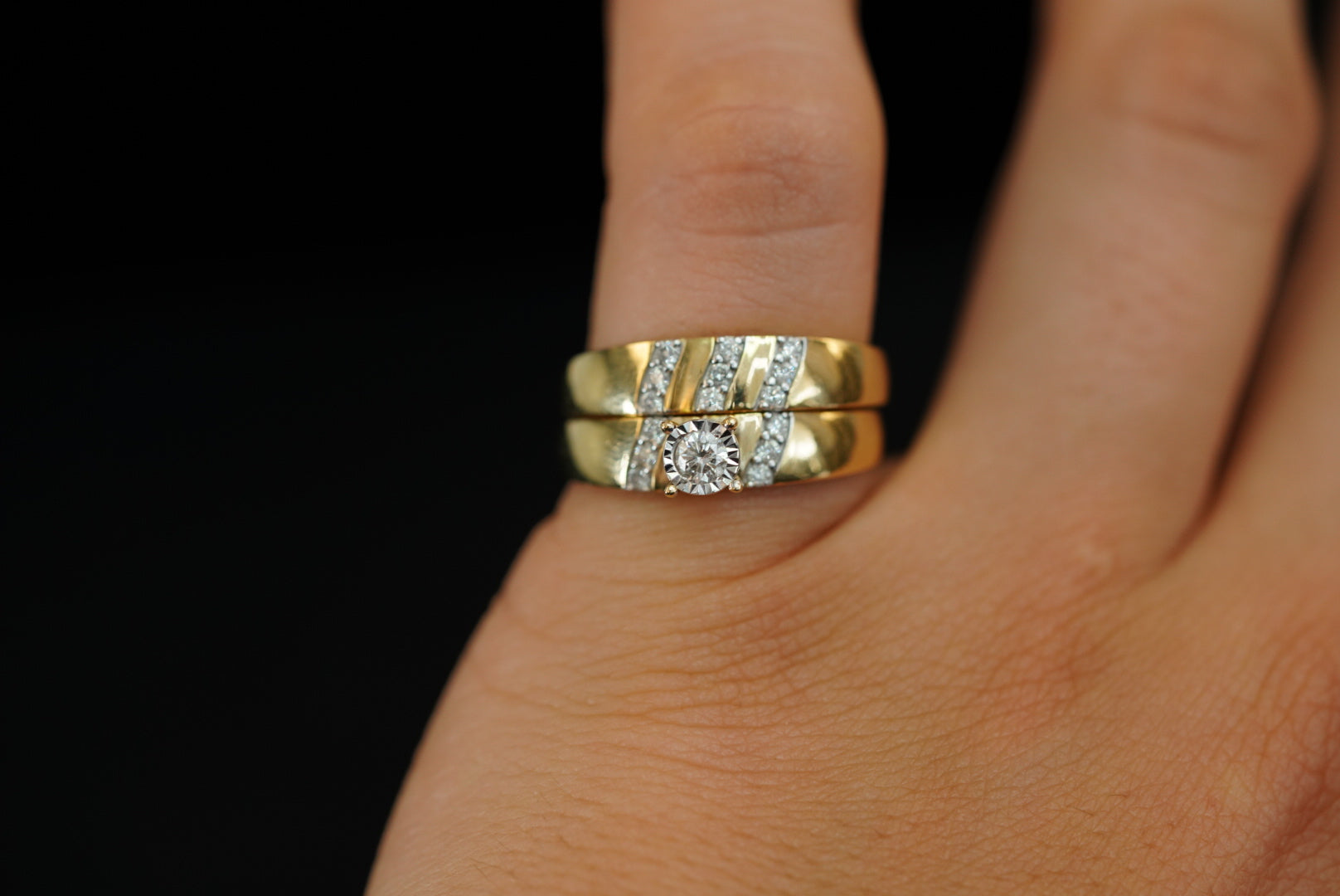 14k Diamond Matrimony Ring Set