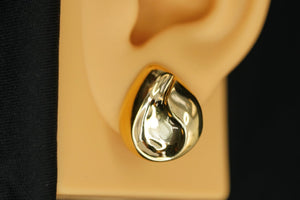 14k Drop Curves Clip Earrings