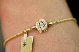 14k Charms Lock Heart Bracelet