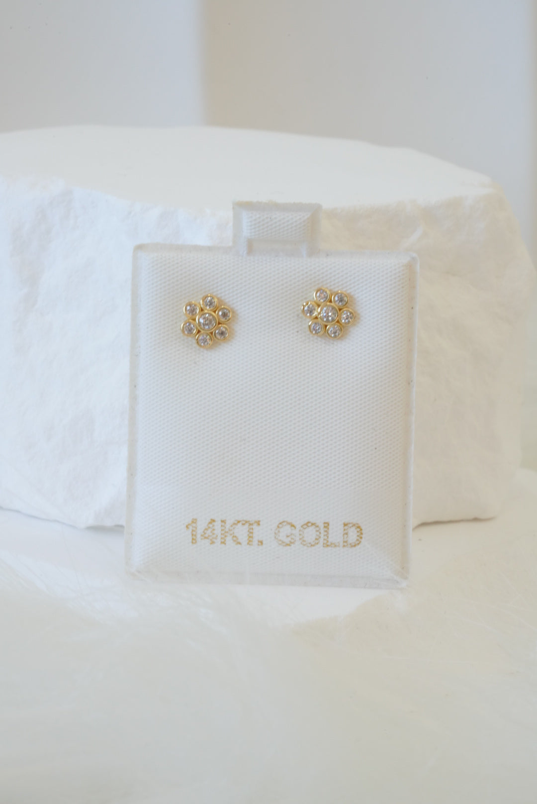 14k Earrings - Stone Flowers