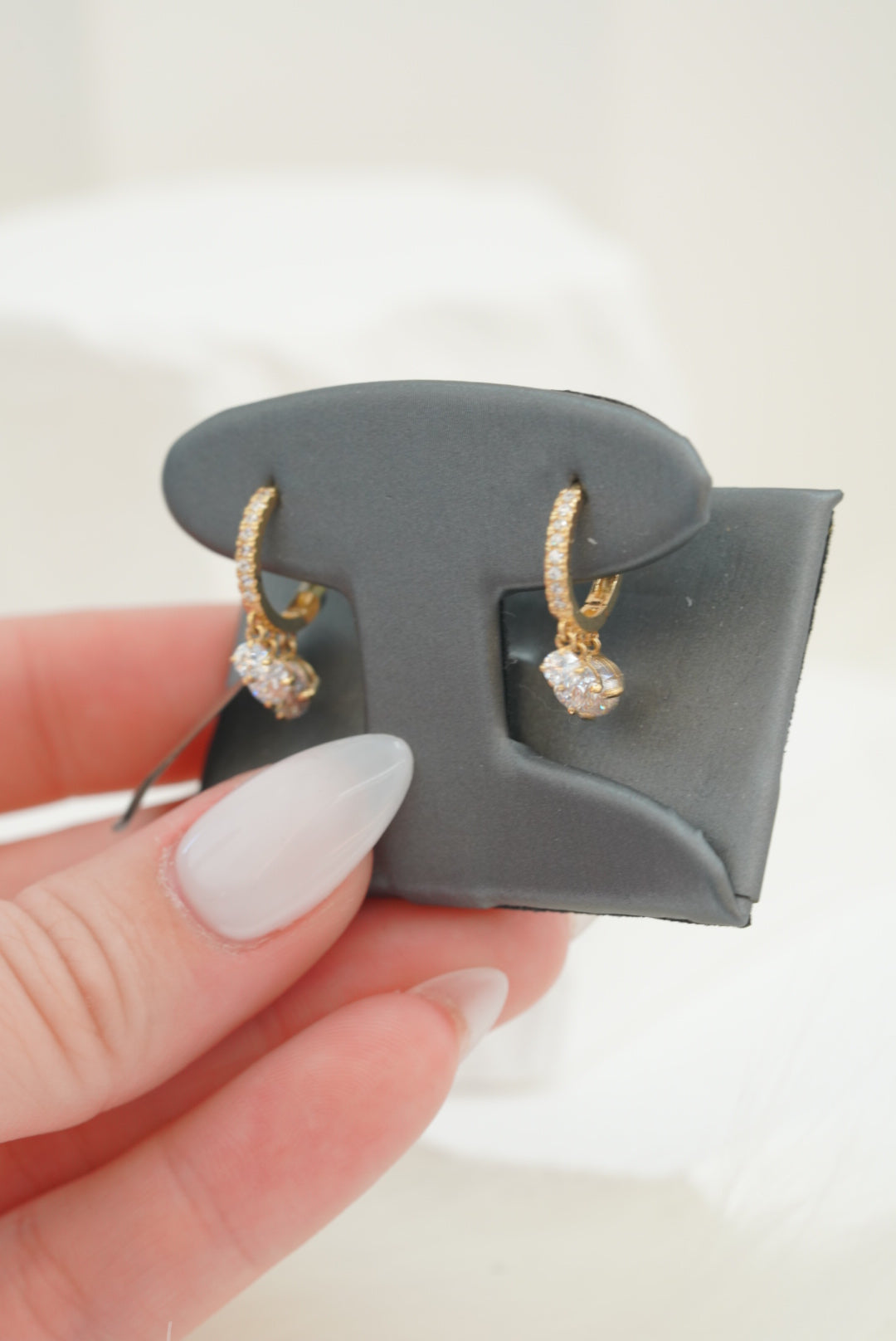 14k Hoops- Crystal Charms