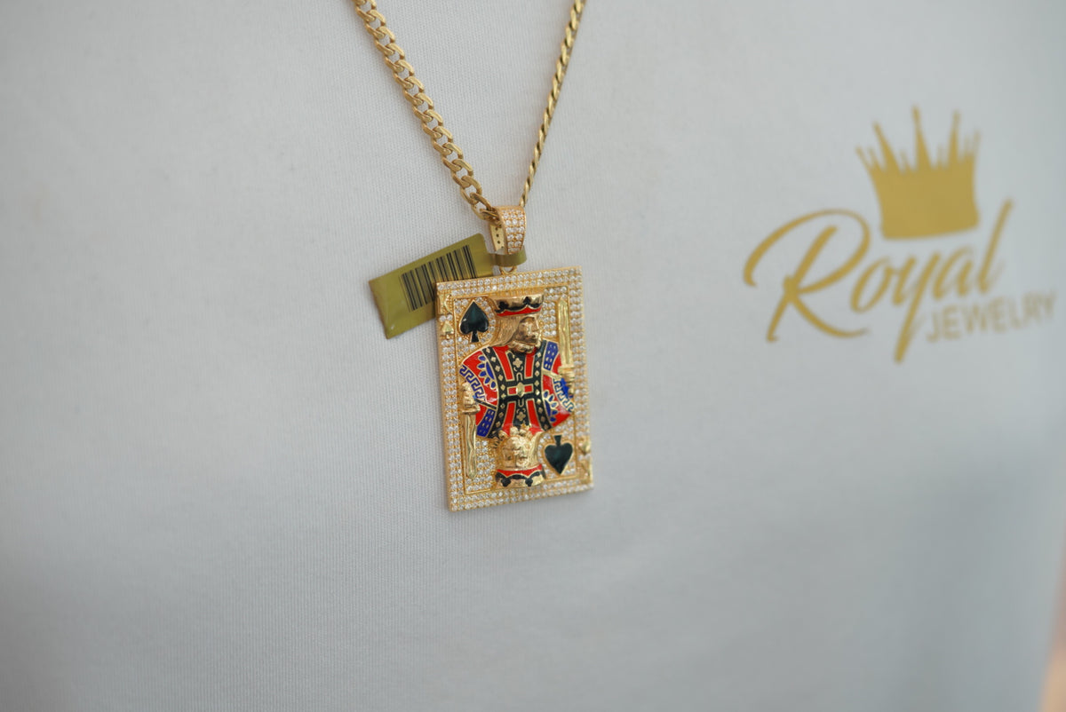 14k Pendant - King of Spades
