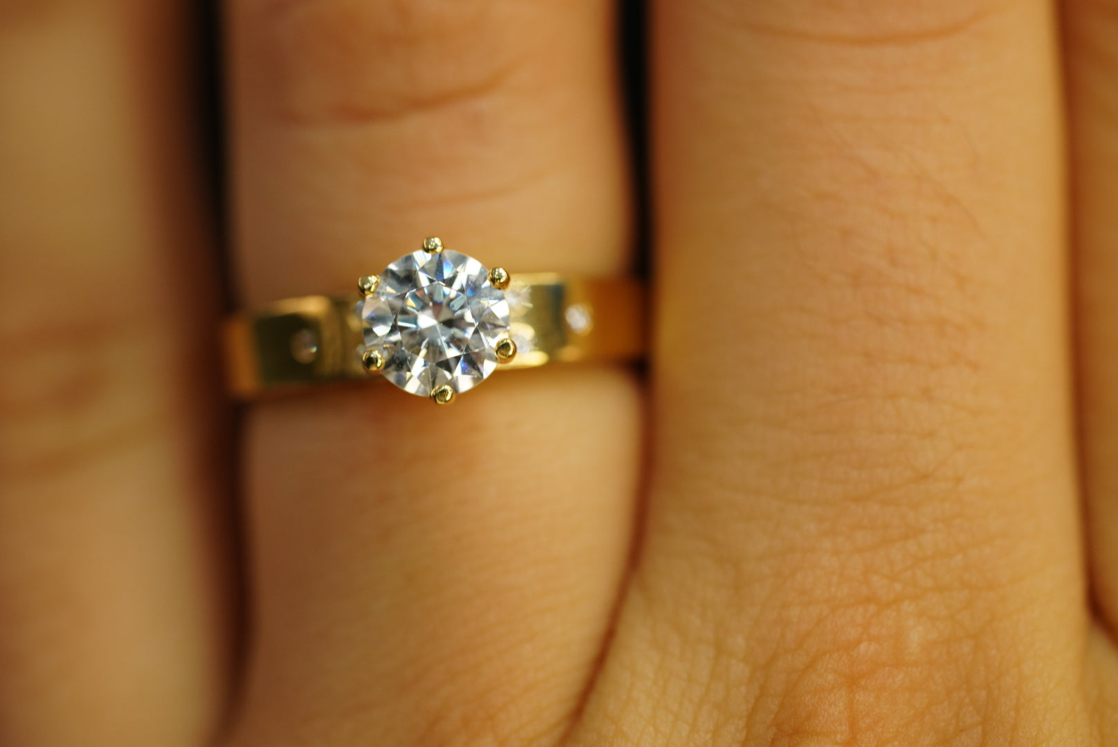 14k Crystals Engagement Ring