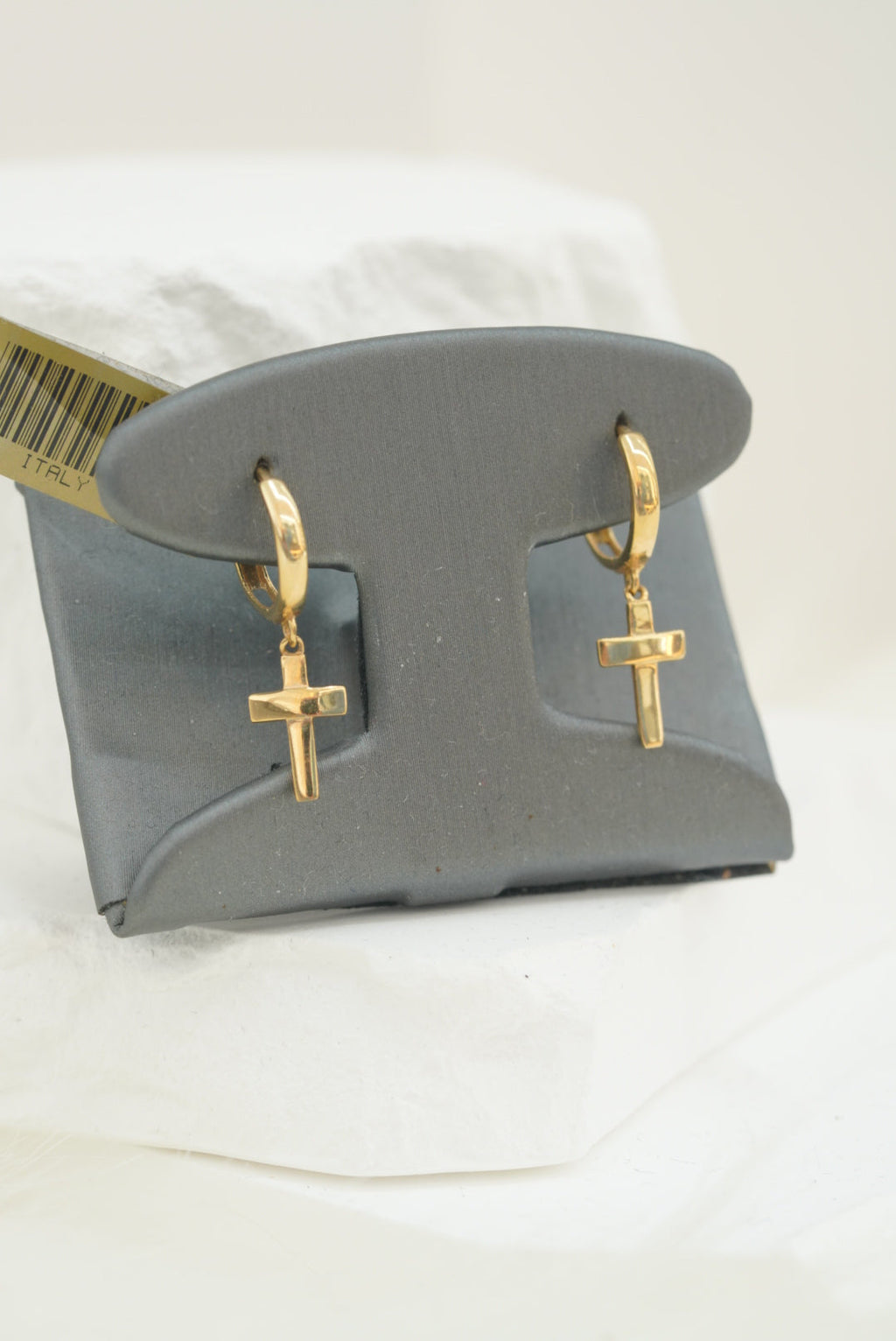 14k Hoops - Tiny Cross