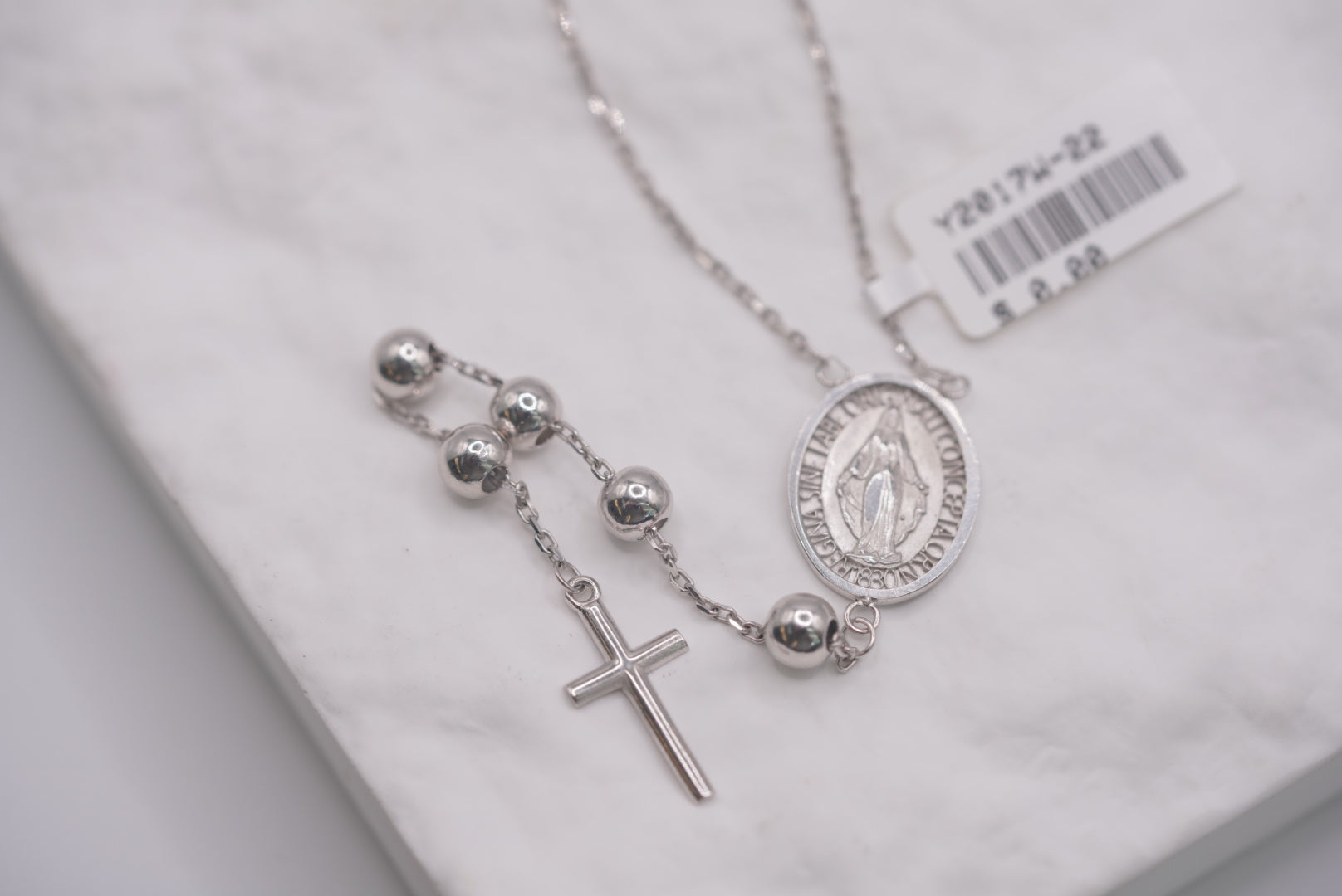14k Rosary - White Gold Beauty