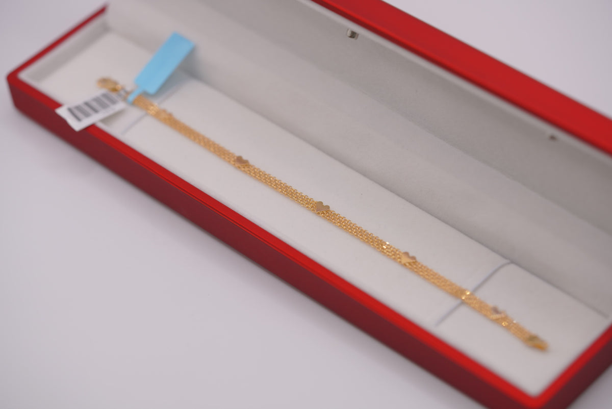 10k Chino Bracelet - Little Hearts