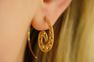 14k Spiral Balls Earrings