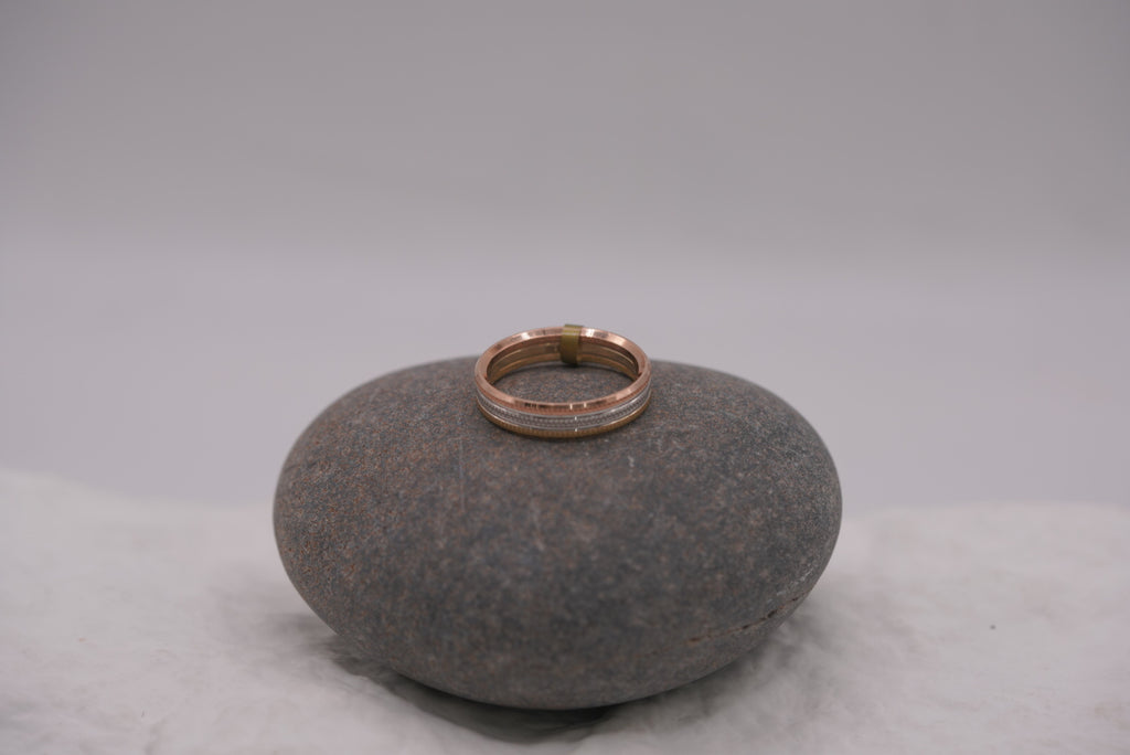 14k Alliance Ring - Tri Color Gold