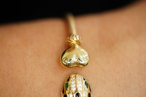 14k Snake Head Bangle Bracelet