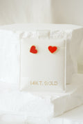 14k Baby Earrings - Pure Red