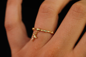 14k Pendant Cross Ring