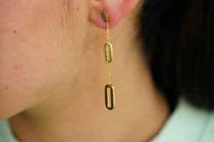 14k Long Circles Earrings