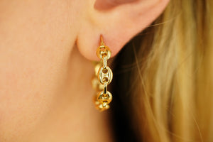 14k Small or Big Ball with Holes Hoops