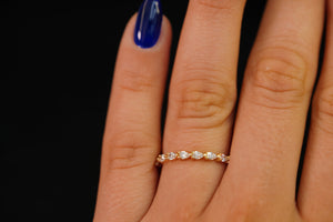 14k Crystal Lines Ring